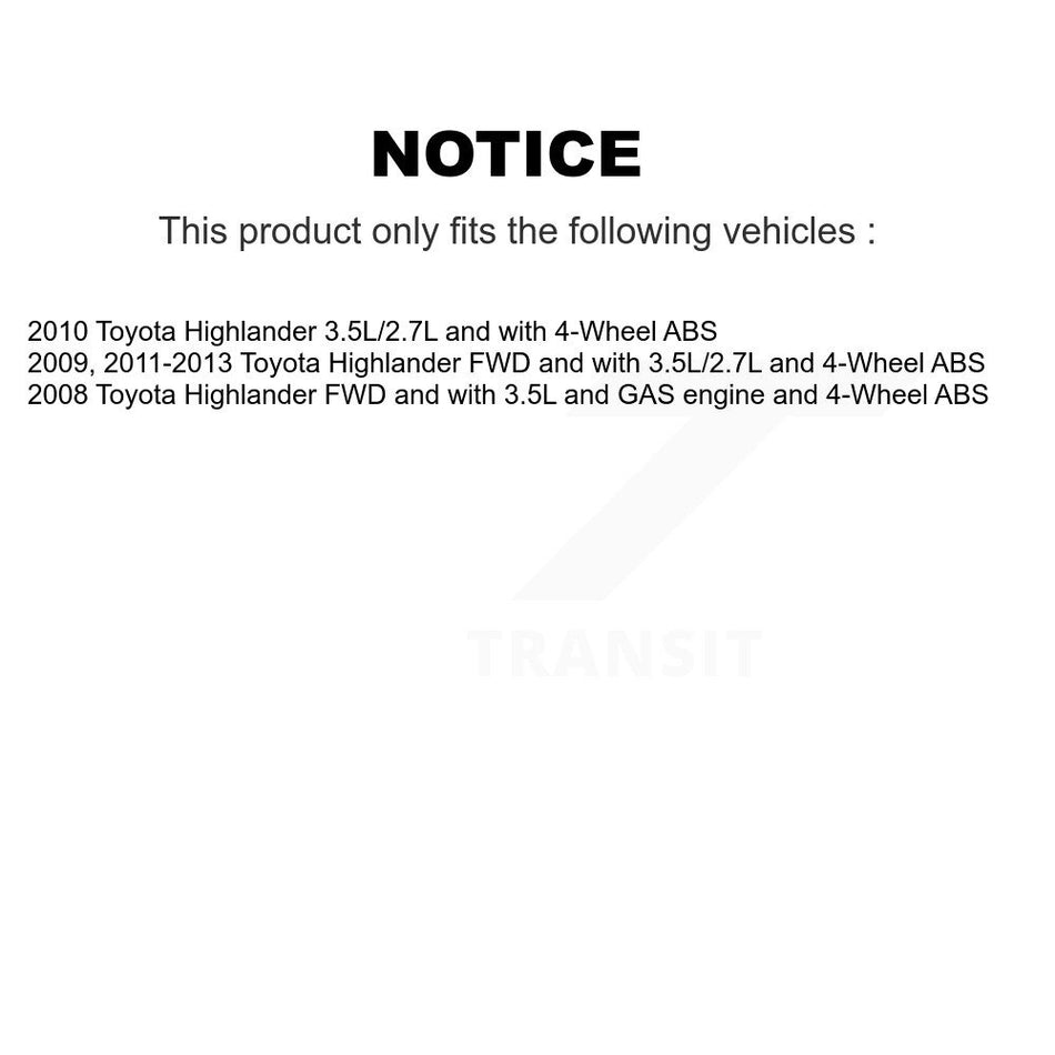 Rear Left ABS Wheel Speed Sensor Wiring Harness SEN-2ABS2719 For Toyota Highlander