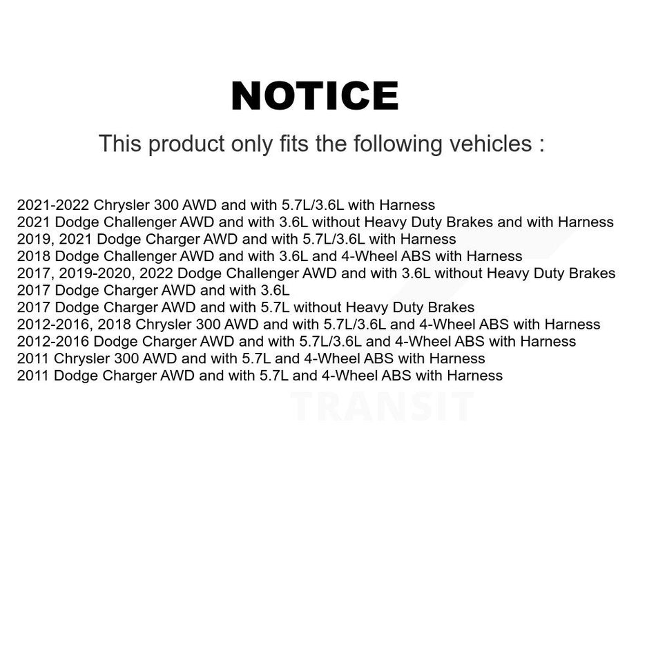 Rear Left ABS Wheel Speed Sensor SEN-2ABS2735 For Dodge Charger Chrysler 300 Challenger