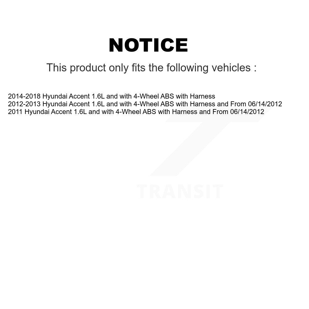 Rear Right ABS Wheel Speed Sensor SEN-2ABS2817 For Hyundai Accent 1.6L with 4-Wheel