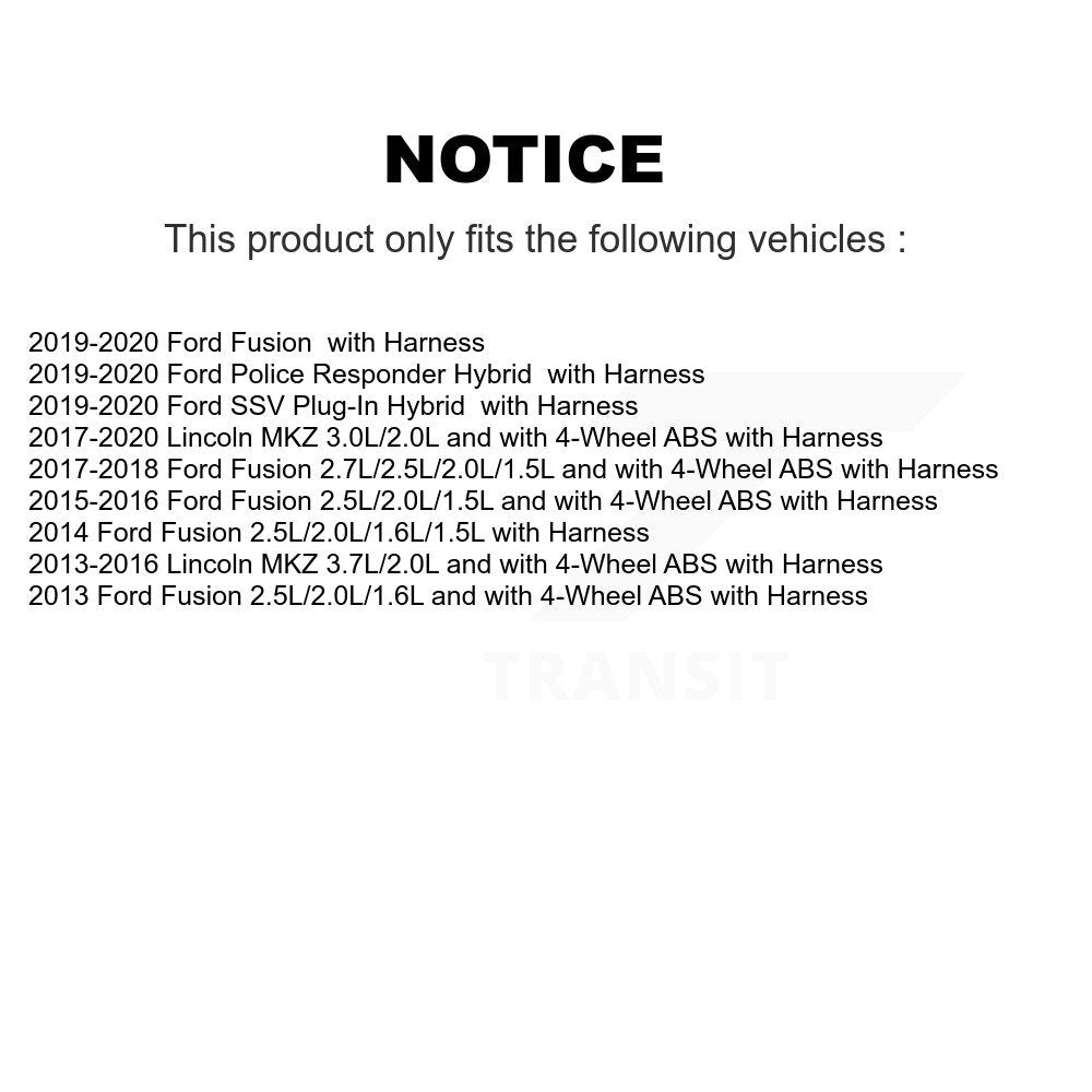 Front Right ABS Wheel Speed Sensor SEN-2ABS2834 For Ford Fusion Lincoln MKZ Police Responder Hybrid