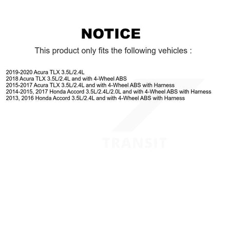 Front Right ABS Wheel Speed Sensor SEN-2ABS2836 For Honda Accord Acura TLX