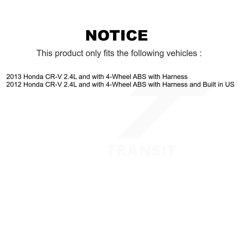 Front Right ABS Wheel Speed Sensor SEN-2ABS2841 For Honda CR-V 2.4L with 4-Wheel