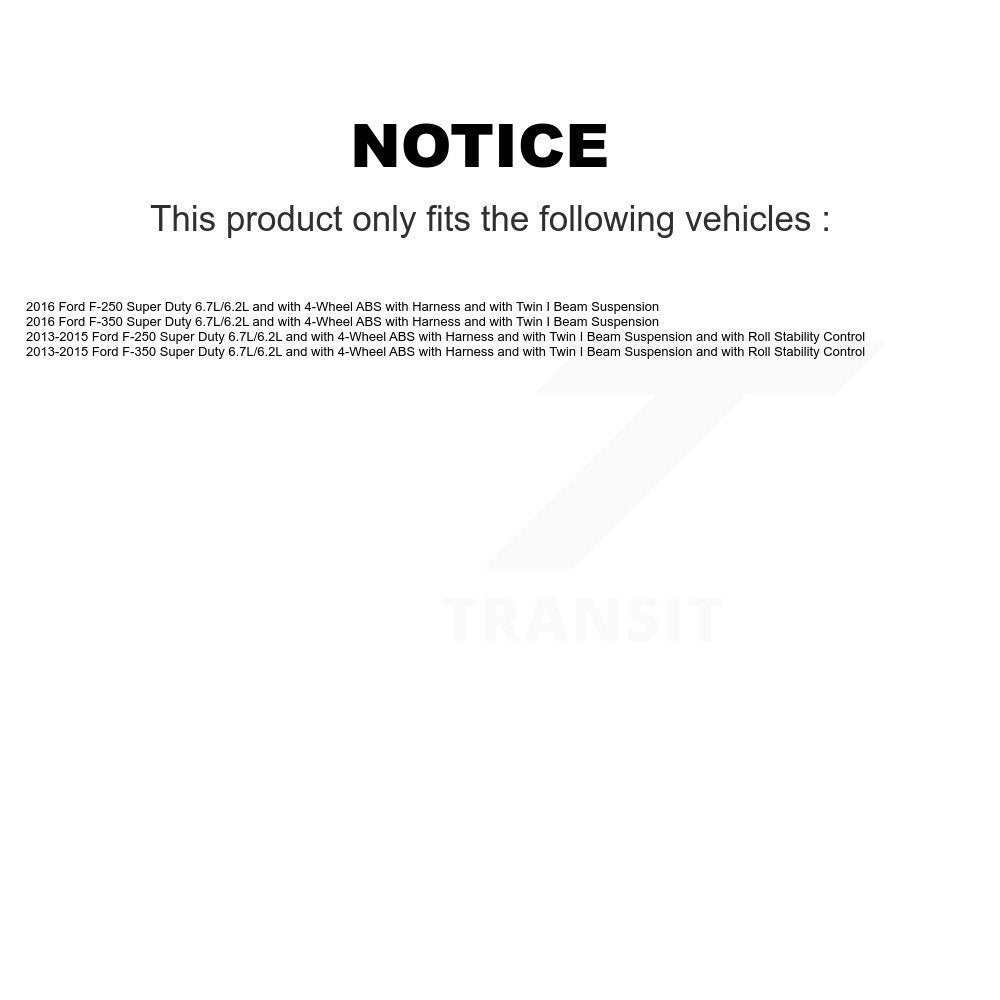 Front ABS Wheel Speed Sensor SEN-2ABS2850 For Ford F-350 Super Duty F-250 6.7L/6.2L
