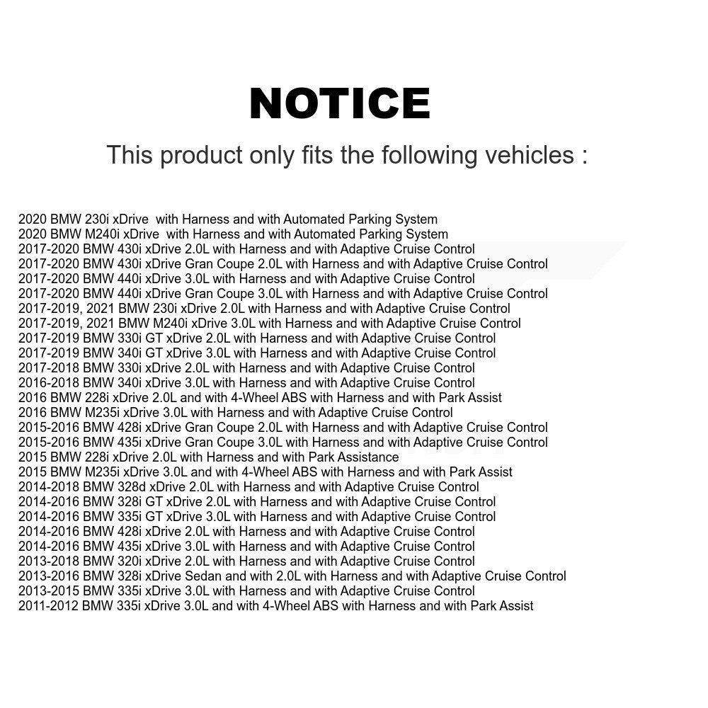 Front ABS Wheel Speed Sensor SEN-2ABS2856 For BMW 328i xDrive 320i 330i 335i 428i 328d 340i 230i GT