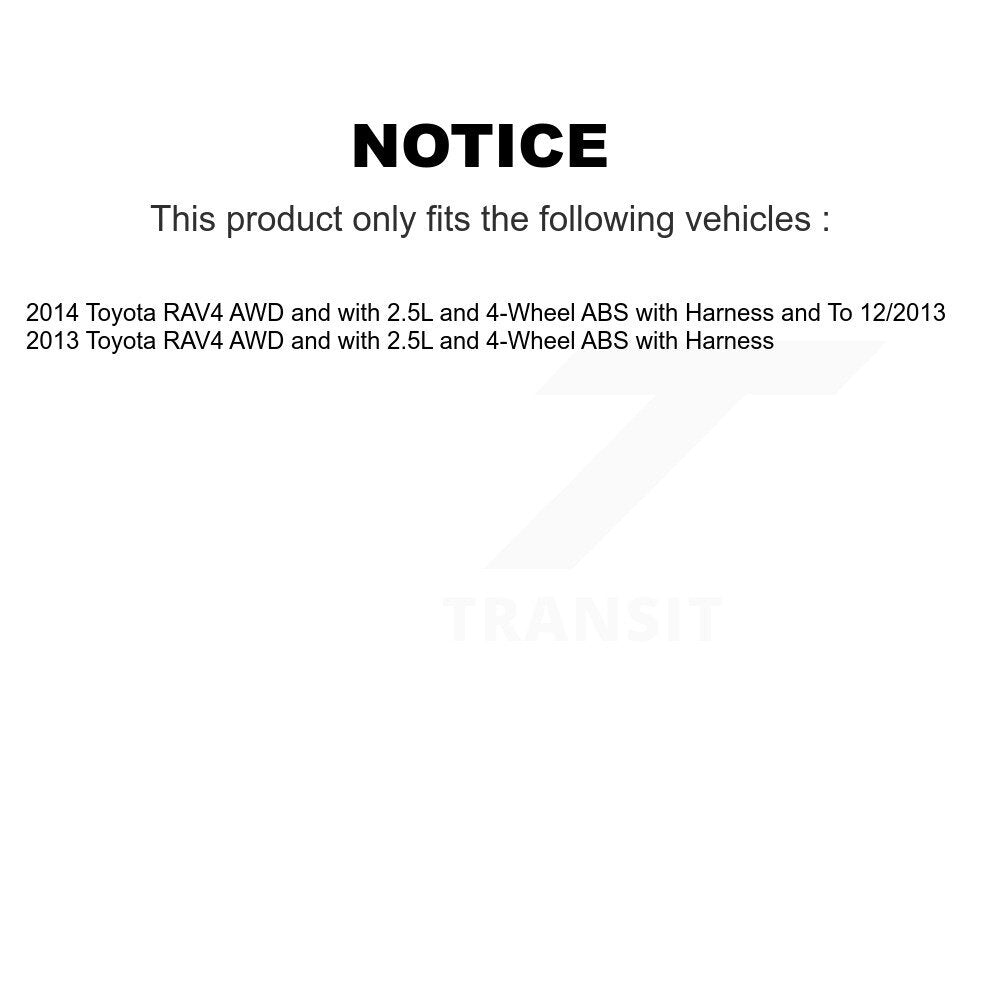 Rear Right ABS Wheel Speed Sensor SEN-2ABS2857 For Toyota RAV4 AWD with 2.5L 4-Wheel