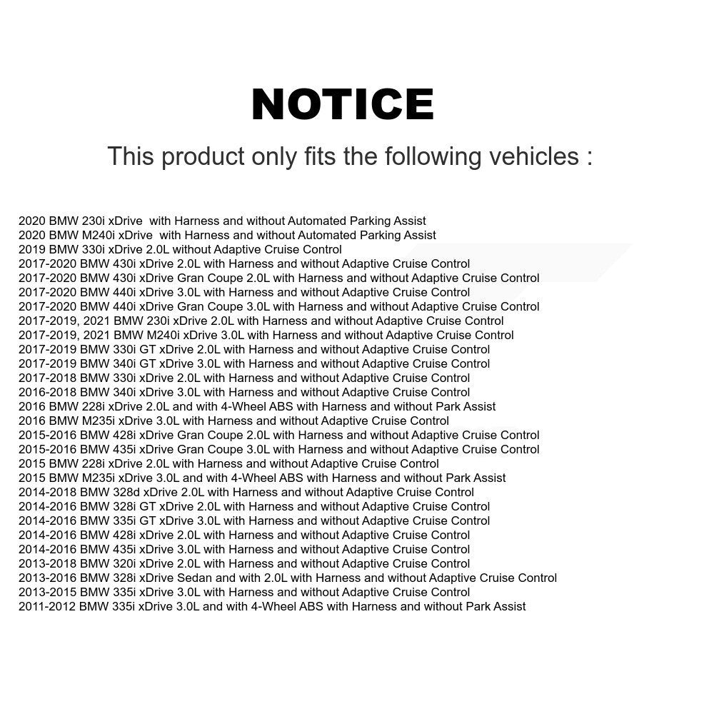 Front ABS Wheel Speed Sensor SEN-2ABS2859 For BMW 328i xDrive 330i 320i 335i 428i 328d 340i 230i GT