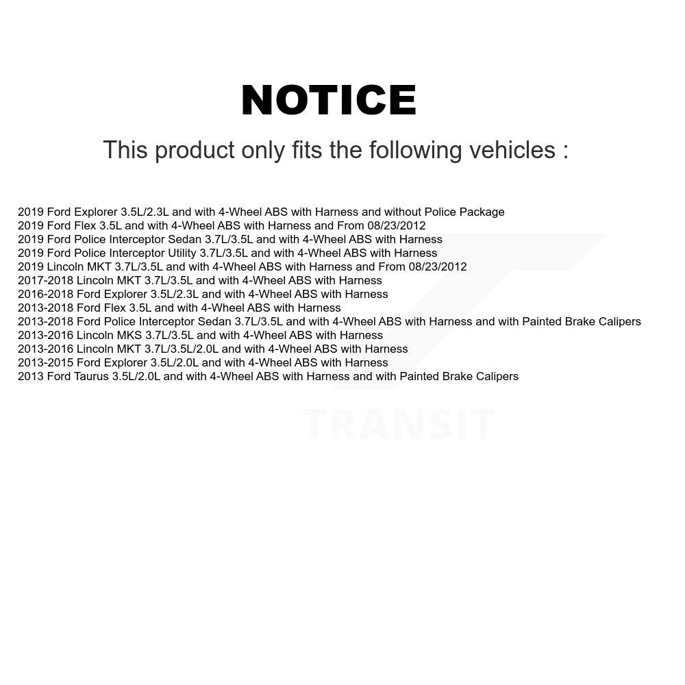 Front ABS Wheel Speed Sensor SEN-2ABS2860 For Ford Explorer Flex Police Interceptor Sedan Taurus MKT