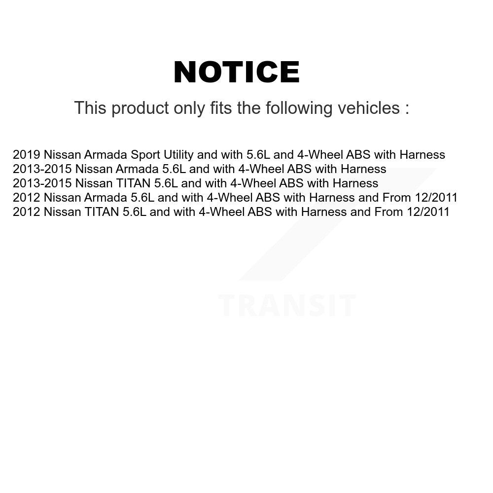 Front ABS Wheel Speed Sensor SEN-2ABS2868 For Nissan TITAN Armada