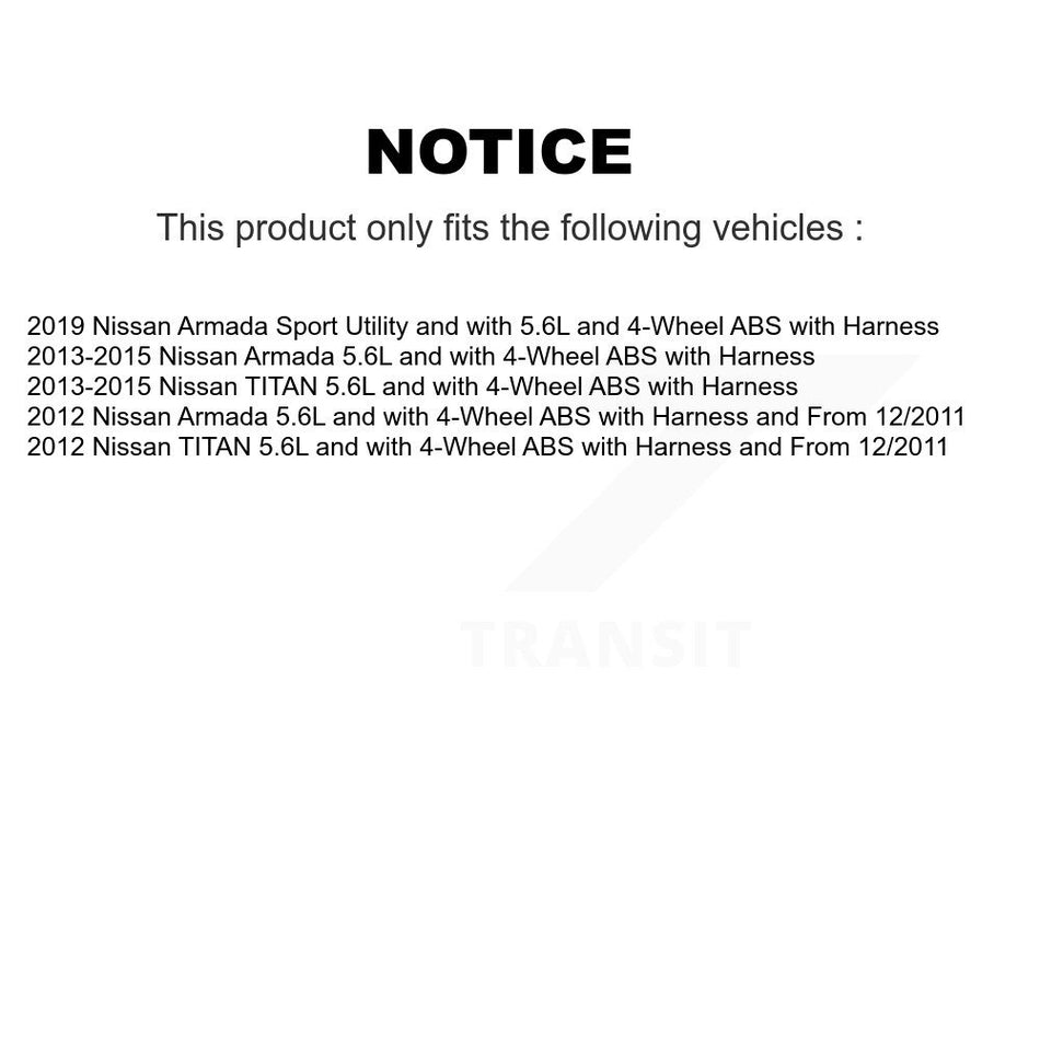 Front ABS Wheel Speed Sensor SEN-2ABS2868 For Nissan TITAN Armada
