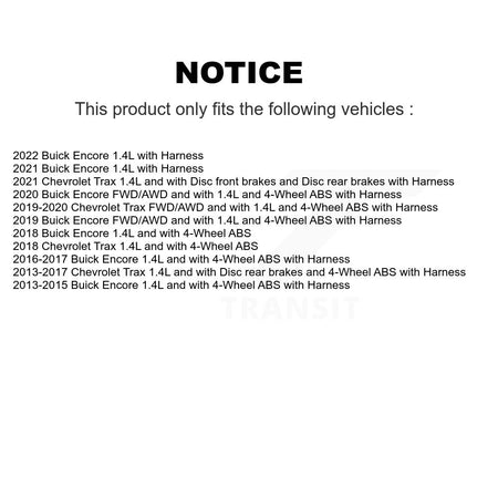 ABS Wheel Speed Sensor SEN-2ABS2910 For Buick Encore Chevrolet Trax