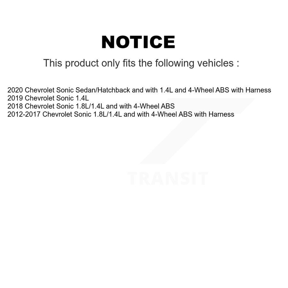 Front Left ABS Wheel Speed Sensor SEN-2ABS2932 For Chevrolet Sonic