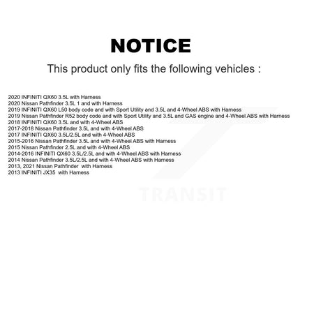 Rear Right ABS Wheel Speed Sensor SEN-2ABS2962 For Nissan Pathfinder INFINITI QX60 JX35