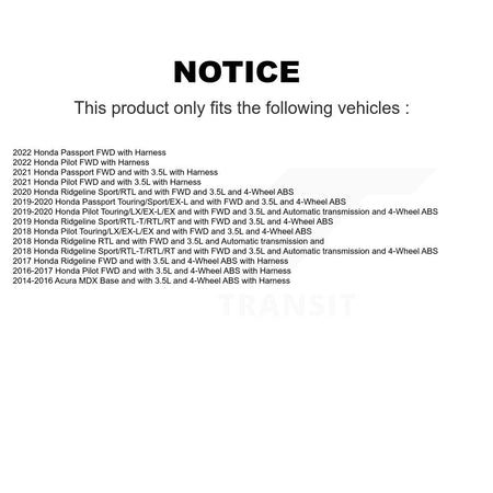 Rear Right ABS Wheel Speed Sensor SEN-2ABS2968 For Honda Pilot Ridgeline Acura MDX Passport