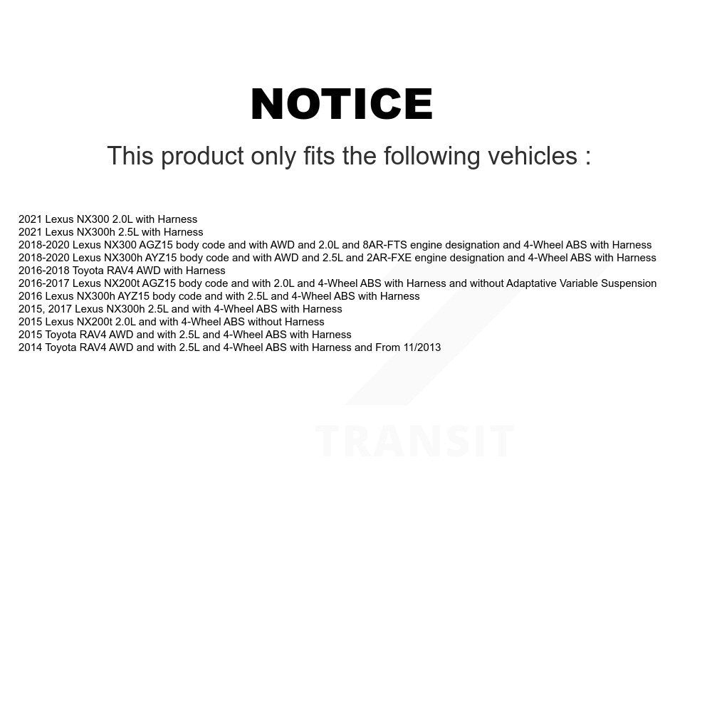 Rear Right ABS Wheel Speed Sensor SEN-2ABS2995 For Toyota RAV4 Lexus NX300 NX200t NX300h