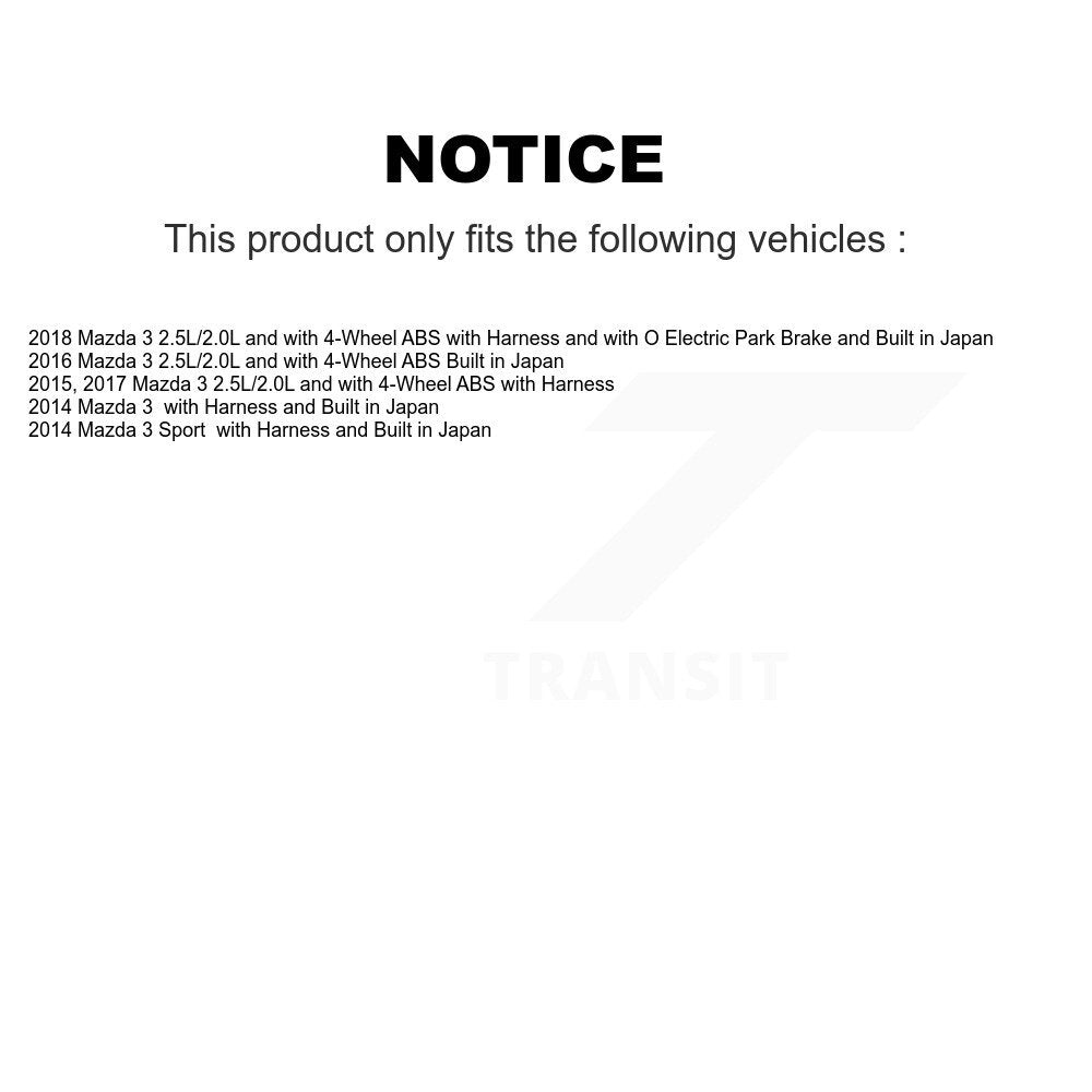 Rear ABS Wheel Speed Sensor SEN-2ABS3012 For Mazda 3 Sport