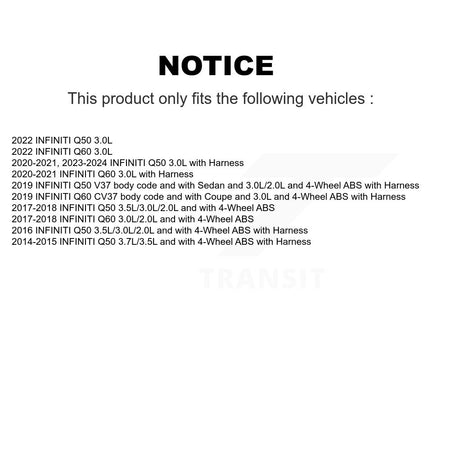 Rear Right ABS Wheel Speed Sensor SEN-2ABS3036 For INFINITI Q50 Q60