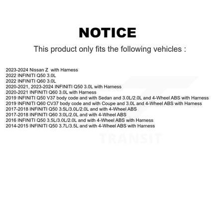 Rear Left ABS Wheel Speed Sensor SEN-2ABS3037 For INFINITI Q50 Q60 Nissan Z