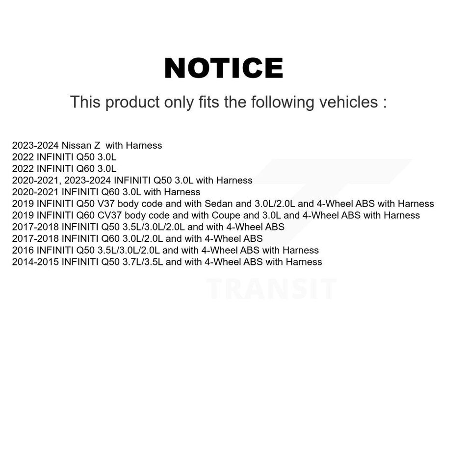 Rear Left ABS Wheel Speed Sensor SEN-2ABS3037 For INFINITI Q50 Q60 Nissan Z