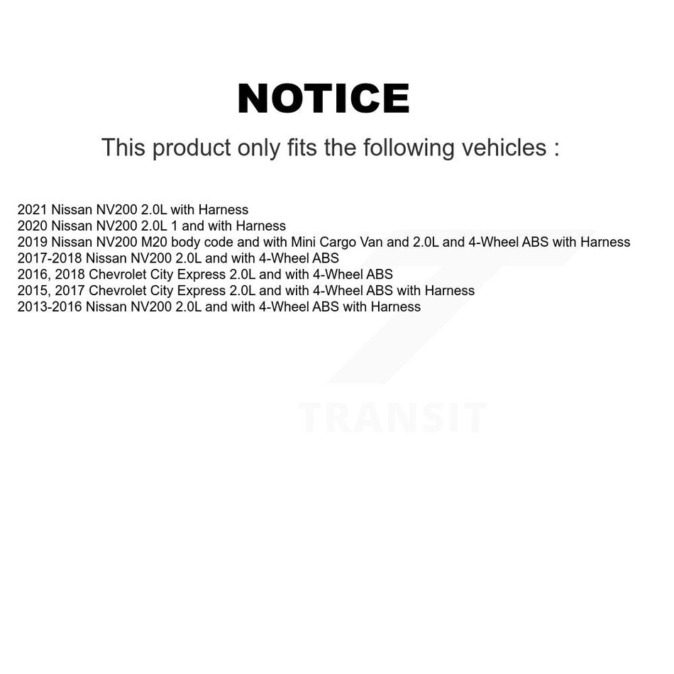 Rear Left ABS Wheel Speed Sensor SEN-2ABS3117 For Nissan NV200 Chevrolet City Express