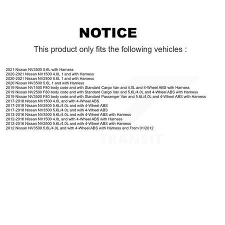 Rear Right ABS Wheel Speed Sensor SEN-2ABS3199 For Nissan NV2500 NV3500 NV1500