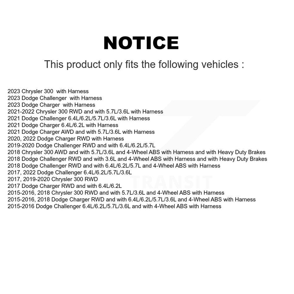 Front ABS Wheel Speed Sensor SEN-2ABS3203 For Dodge Charger Challenger Chrysler 300