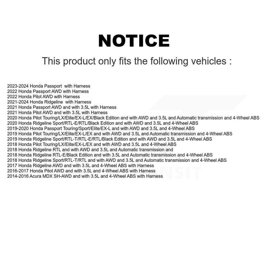 Rear Left ABS Wheel Speed Sensor SEN-2ABS3210 For Honda Pilot Ridgeline Acura MDX Passport