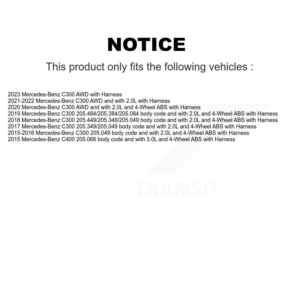Front Left ABS Wheel Speed Sensor SEN-2ABS3223 For Mercedes-Benz C300 C400 with Harness