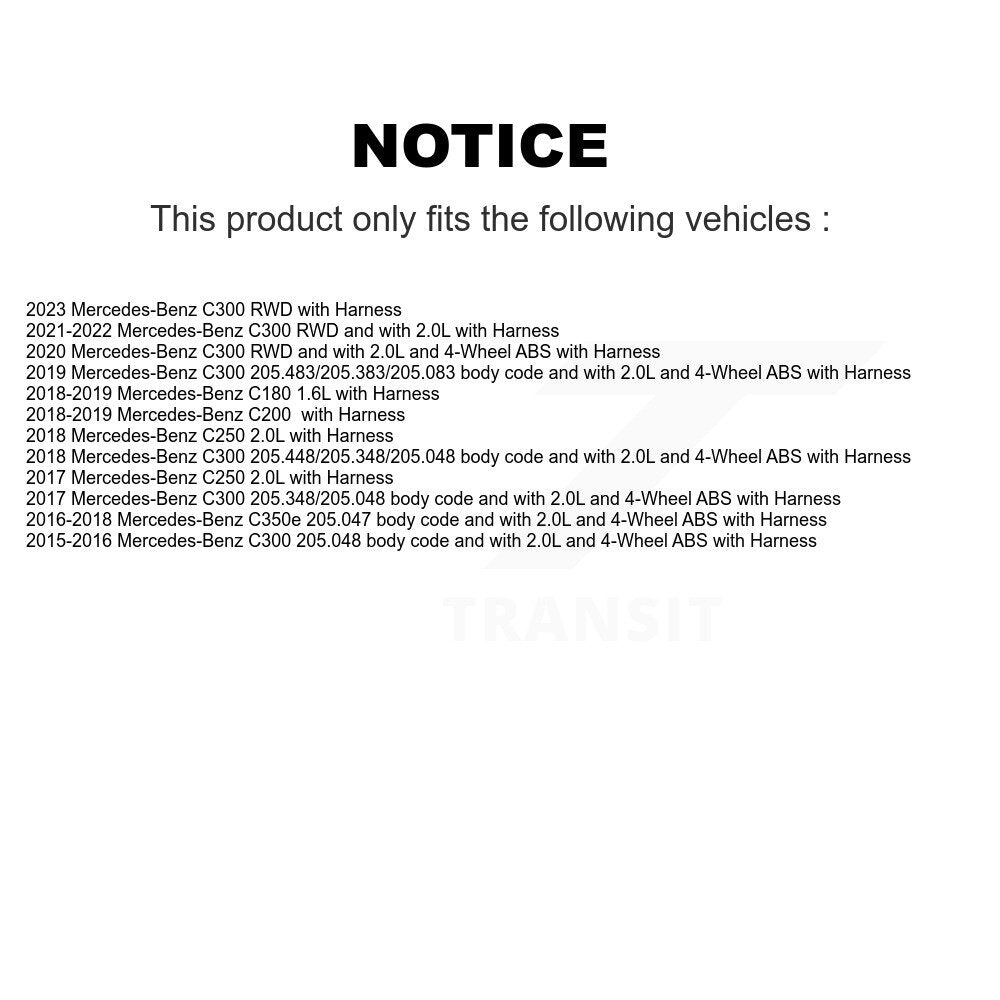 ABS Wheel Speed Sensor SEN-2ABS3246 For Mercedes-Benz C300 C180 C200 C250 C350e with Harness