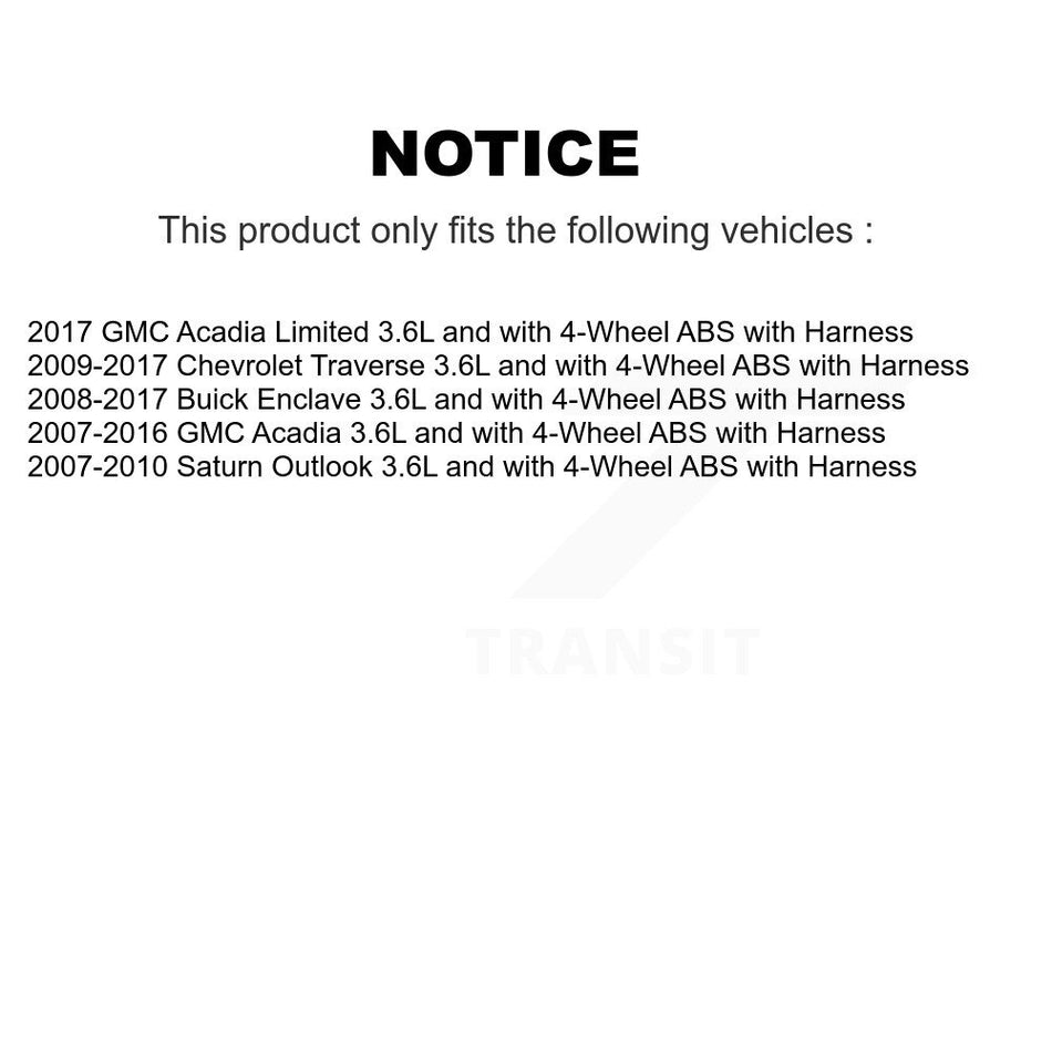 Front ABS Wheel Speed Sensor SEN-2ABS3255 For GMC Acadia Buick Enclave Chevrolet Traverse Saturn