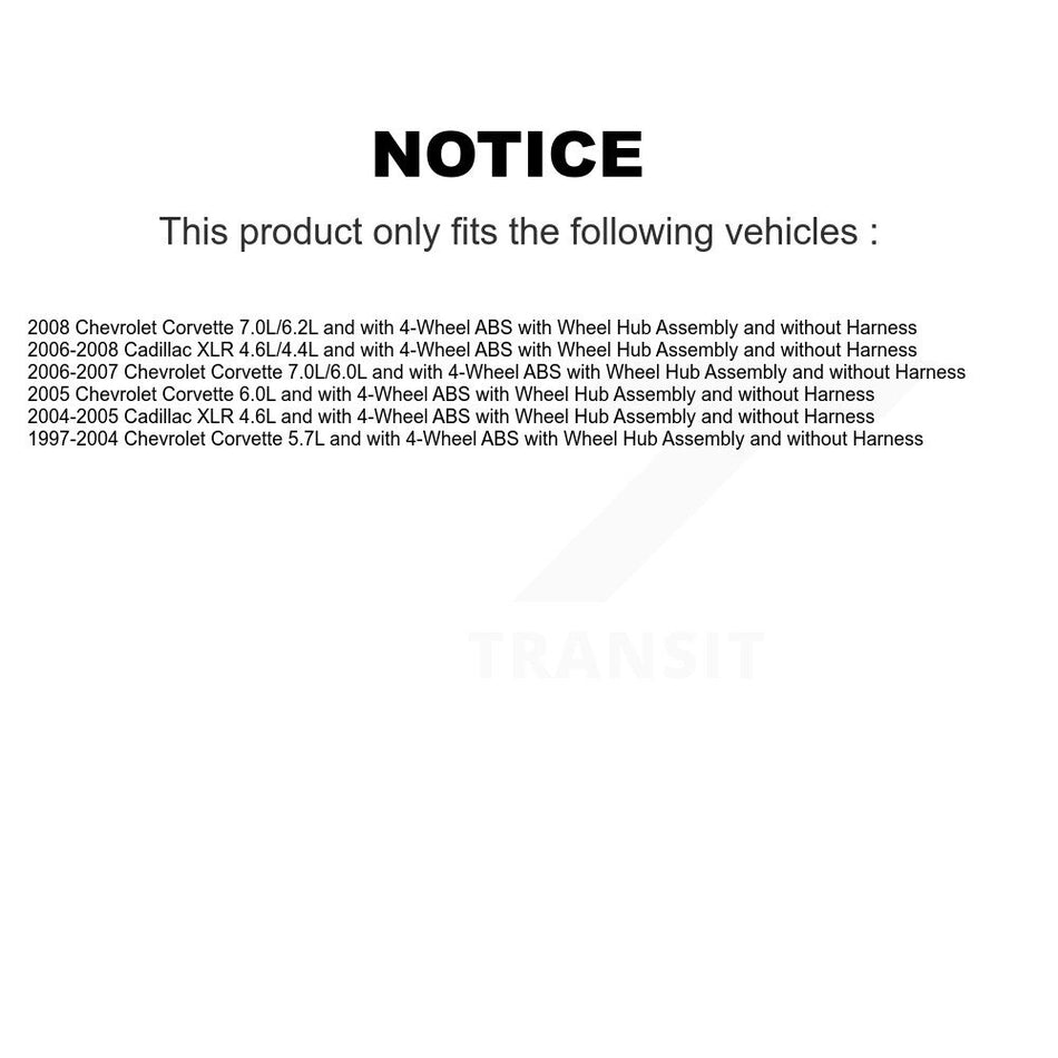 Rear ABS Wheel Speed Sensor SEN-2ABS3569 For Chevrolet Corvette Cadillac XLR