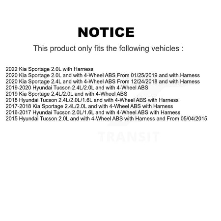 Front Left ABS Wheel Speed Sensor SEN-2ABS3651 For Hyundai Tucson Kia Sportage