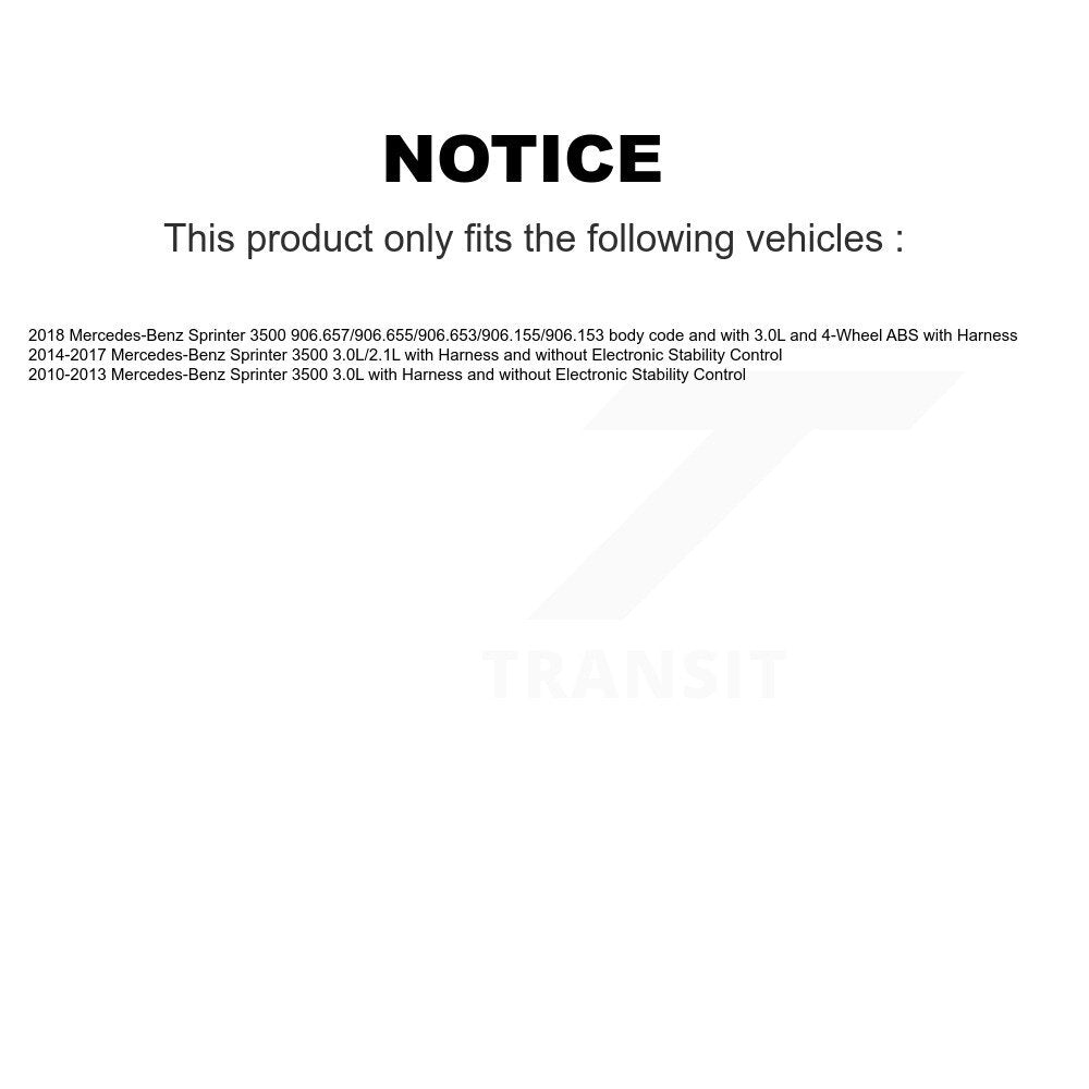 Rear Right ABS Wheel Speed Sensor SEN-2ABS3935 For Mercedes-Benz Sprinter 3500