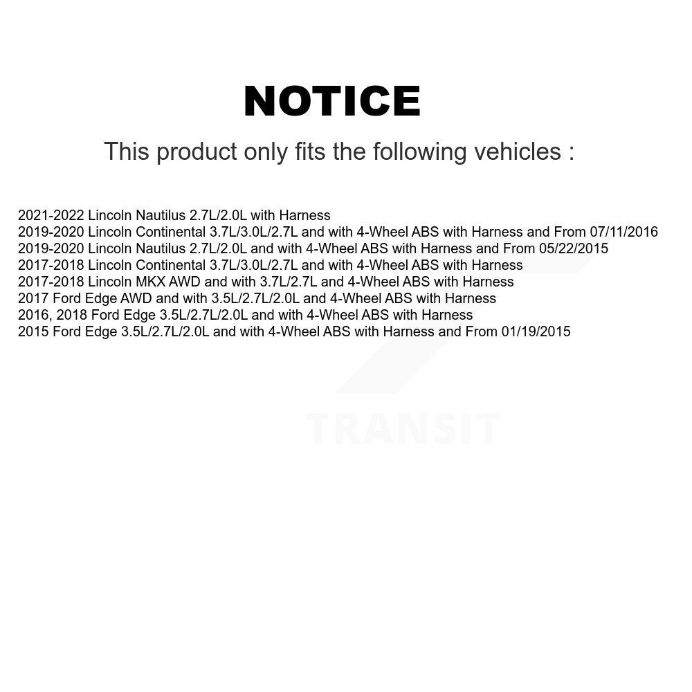 Front ABS Wheel Speed Sensor SEN-2ABS3959 For Ford Edge Lincoln Nautilus MKX Continental