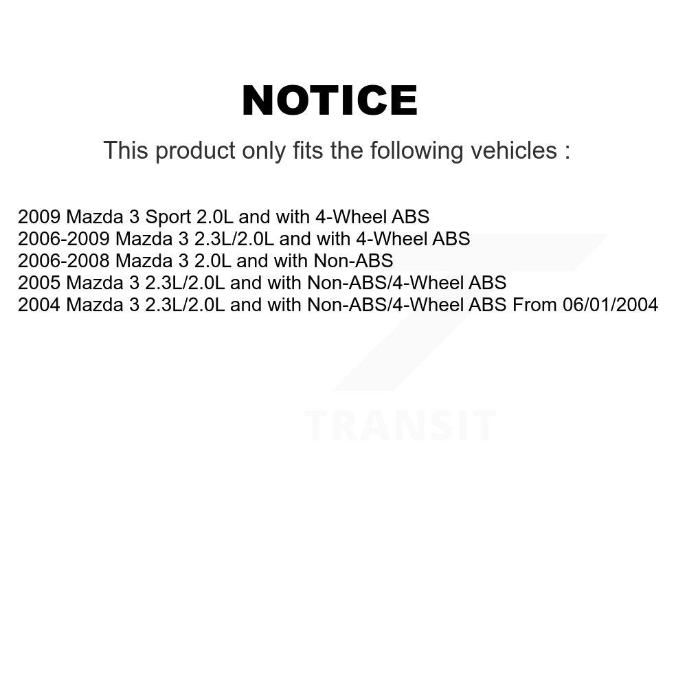 Rear Right ABS Wheel Speed Sensor Wiring Harness SEN-2ABS5077 For Mazda 3 Sport