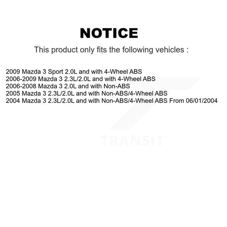 Rear Right ABS Wheel Speed Sensor Wiring Harness SEN-2ABS5077 For Mazda 3 Sport