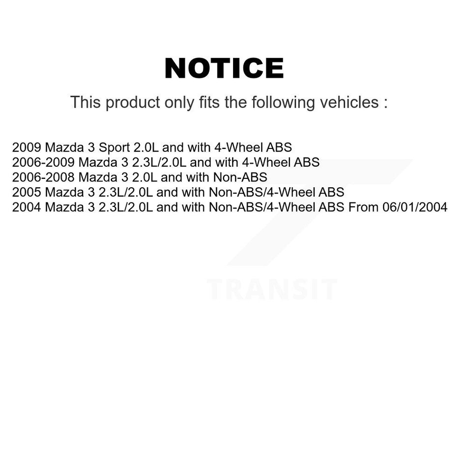 Rear Right ABS Wheel Speed Sensor Wiring Harness SEN-2ABS5077 For Mazda 3 Sport