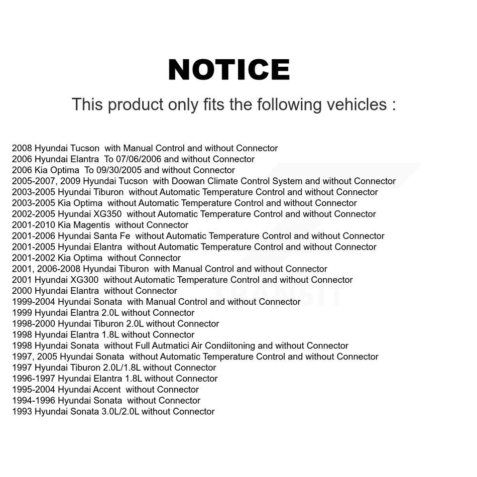 HVAC Blower Motor Resistor SEN-2BMR0008 For Hyundai Tucson Santa Fe Elantra Tiburon Accent Sonata