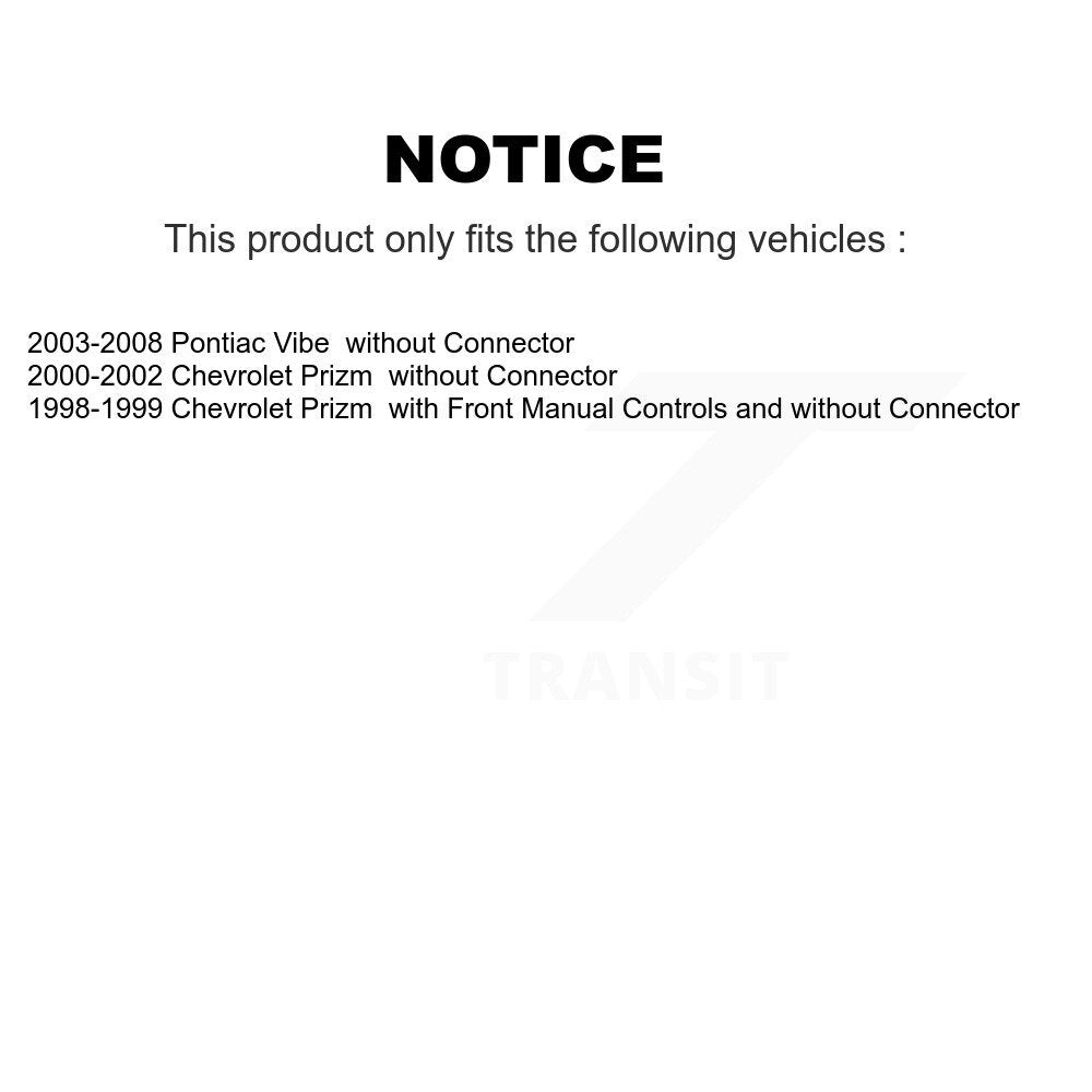 HVAC Blower Motor Resistor SEN-2BMR0011 For Pontiac Vibe Chevrolet Prizm