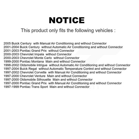 HVAC Blower Motor Resistor SEN-2BMR0034 For Chevrolet Buick Century Corvette Impala Pontiac Grand
