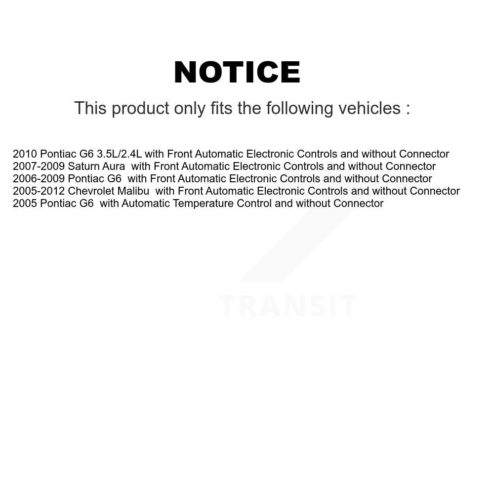 HVAC Blower Motor Resistor SEN-2BMR0038 For Chevrolet Malibu Pontiac G6 Saturn Aura