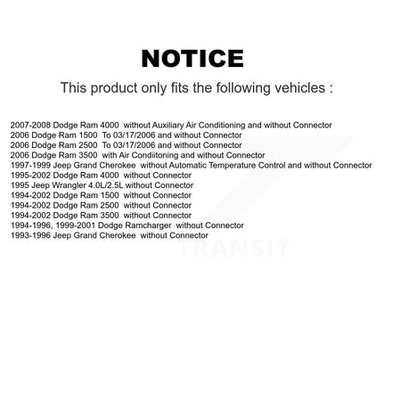 HVAC Blower Motor Resistor SEN-2BMR0040 For Dodge Ram 2500 1500 3500 Jeep Grand Cherokee Wrangler