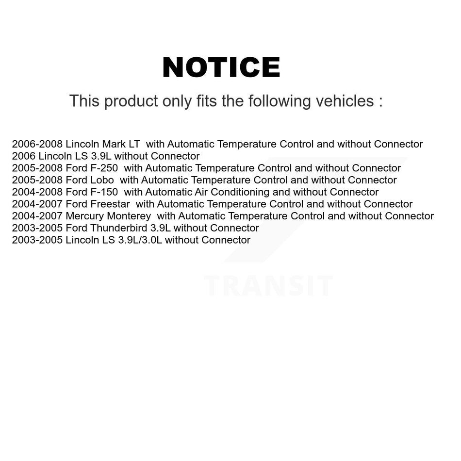 HVAC Blower Motor Resistor SEN-2BMR0251 For Ford F-150 Freestar Lincoln Mark LT Thunderbird LS Lobo