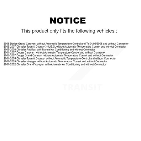 HVAC Blower Motor Resistor SEN-2BMR0275 For Dodge Grand Caravan Chrysler Pacifica Town & Country