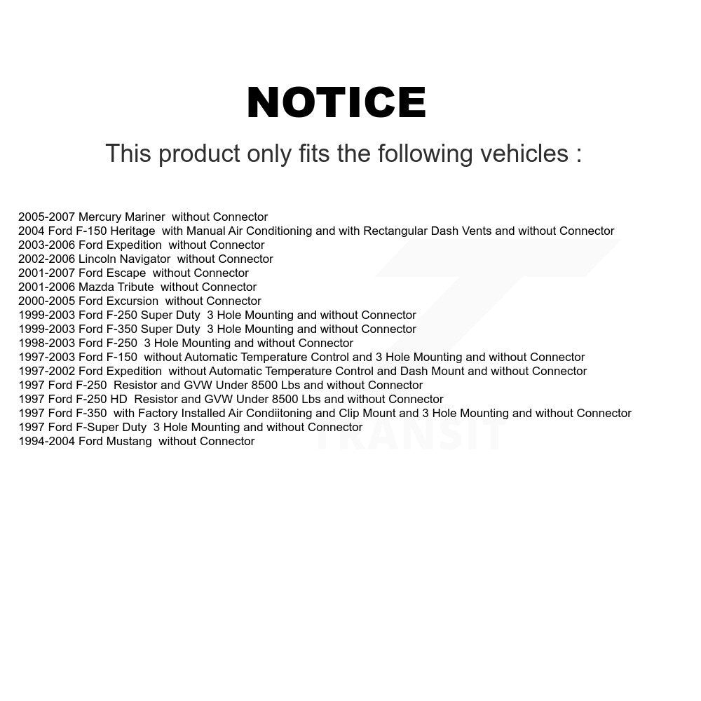 HVAC Blower Motor Resistor SEN-2BMR0293 For Ford F-150 Mustang Escape F-350 Super Duty F-250 Mazda