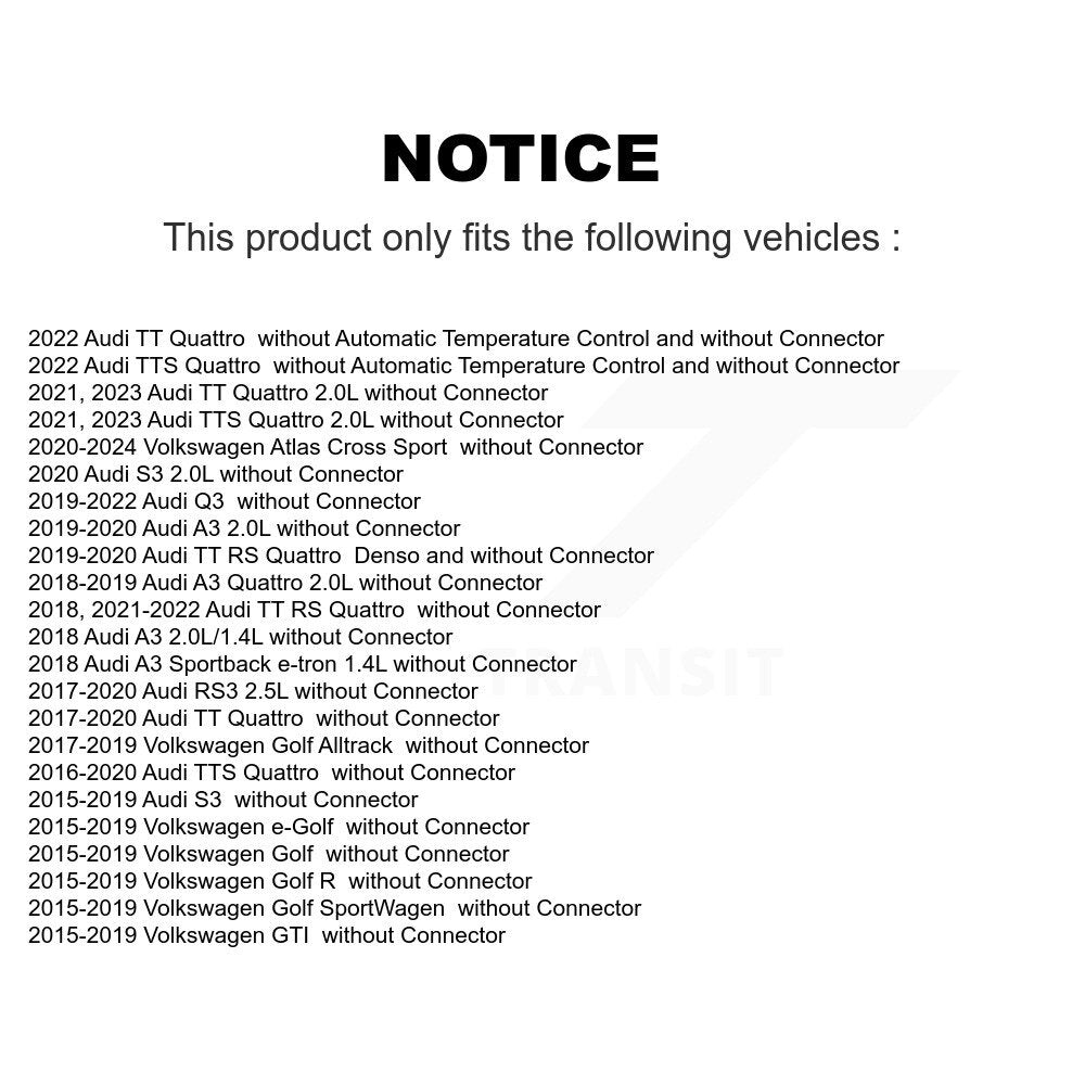 HVAC Blower Motor Resistor SEN-2BMR0320 For Volkswagen Golf Audi SportWagen Q3 Atlas Cross Sport GTI