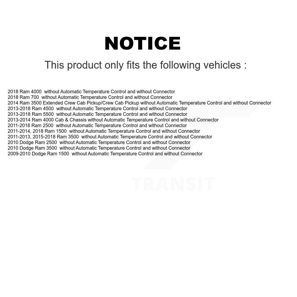 HVAC Blower Motor Resistor SEN-2BMR0358 For Ram 1500 3500 2500 Dodge 700 4000 4500 5500
