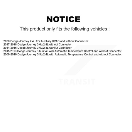 HVAC Blower Motor Resistor SEN-2BMR0364 For Dodge Journey