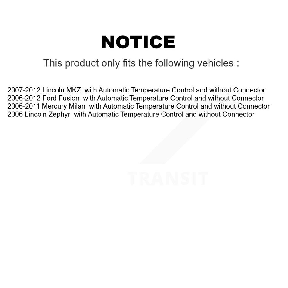 HVAC Blower Motor Resistor SEN-2BMR0378 For Ford Fusion Lincoln MKZ Zephyr Mercury Milan