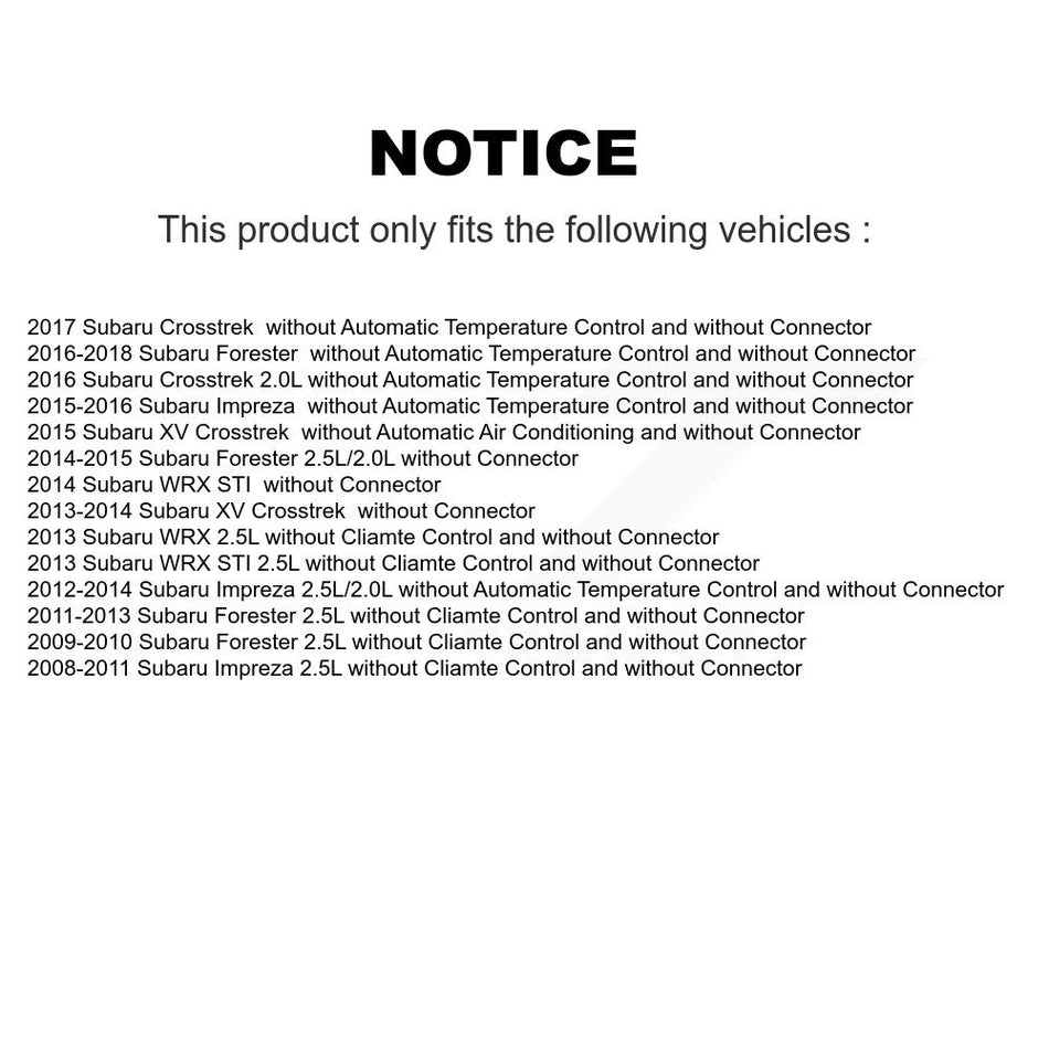 HVAC Blower Motor Resistor SEN-2BMR0389 For Subaru Forester Impreza XV Crosstrek WRX STI