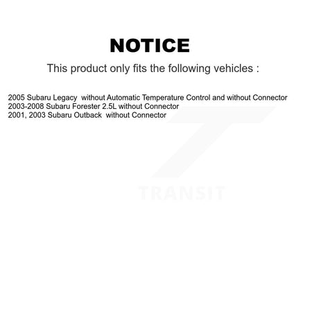 HVAC Blower Motor Resistor SEN-2BMR0390 For Subaru Forester Legacy Outback